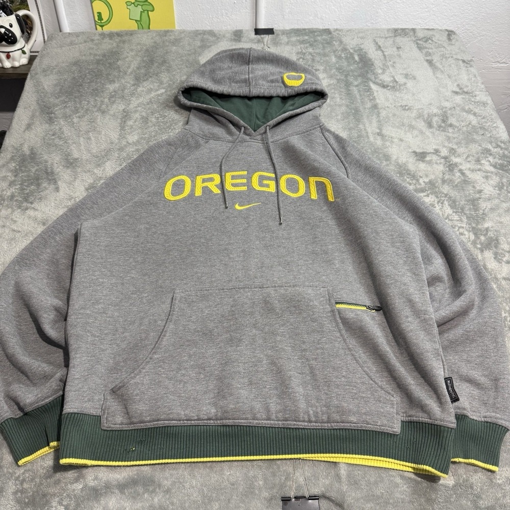 Vtg Y2K Nike Oregon Ducks Center Swoosh Hoodie College Mens M Sports Outdoor